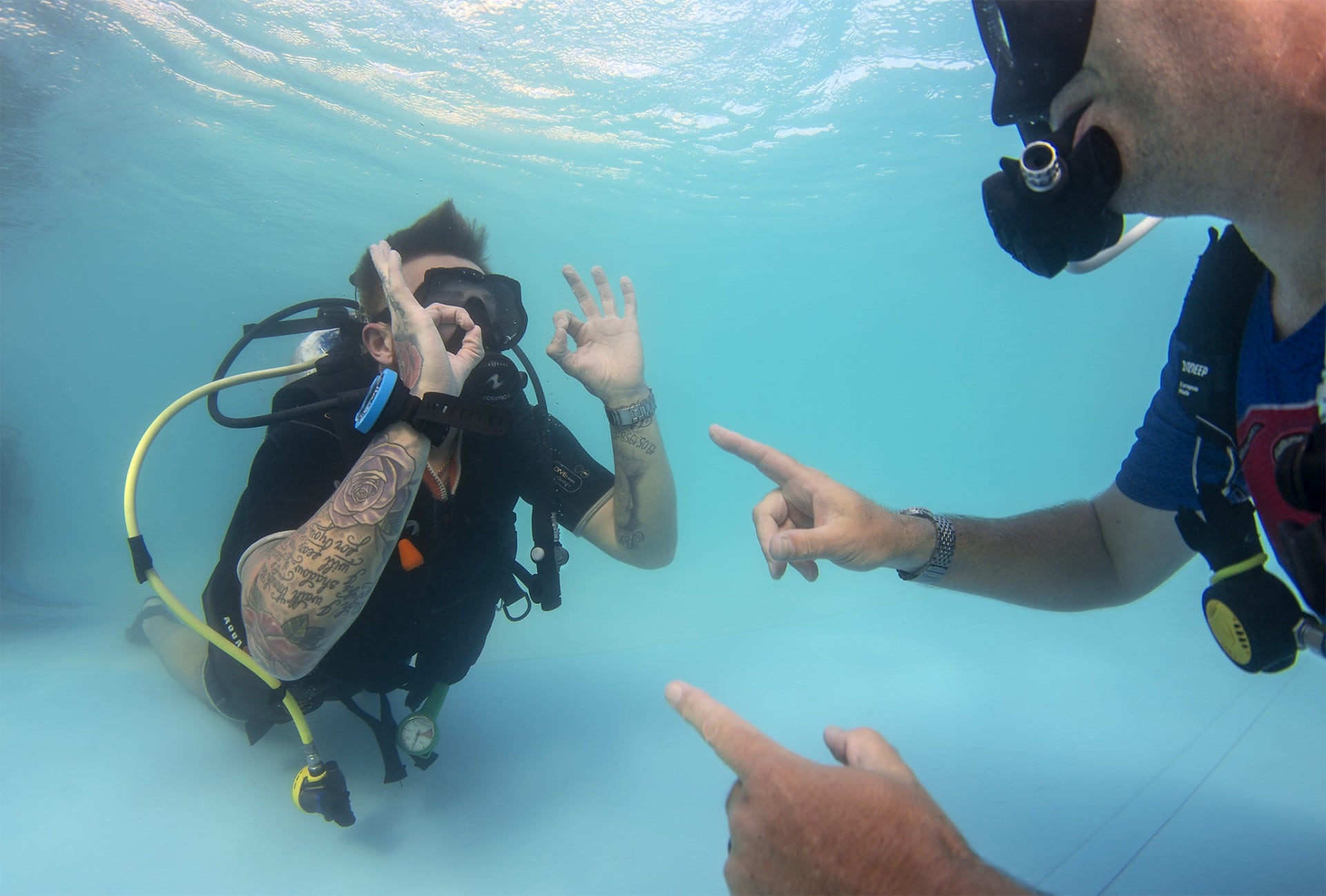 Deptherapy Programme Member Jason Cowan on the first day of his PADI ...
